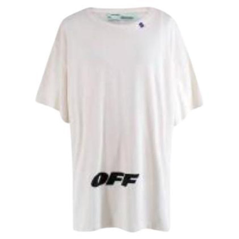 Ivory cotton jersey logo Tshirt For Sale at 1stDibs