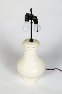 Ivory Crackle Glaze Jar Lamp by Rose Tarlow