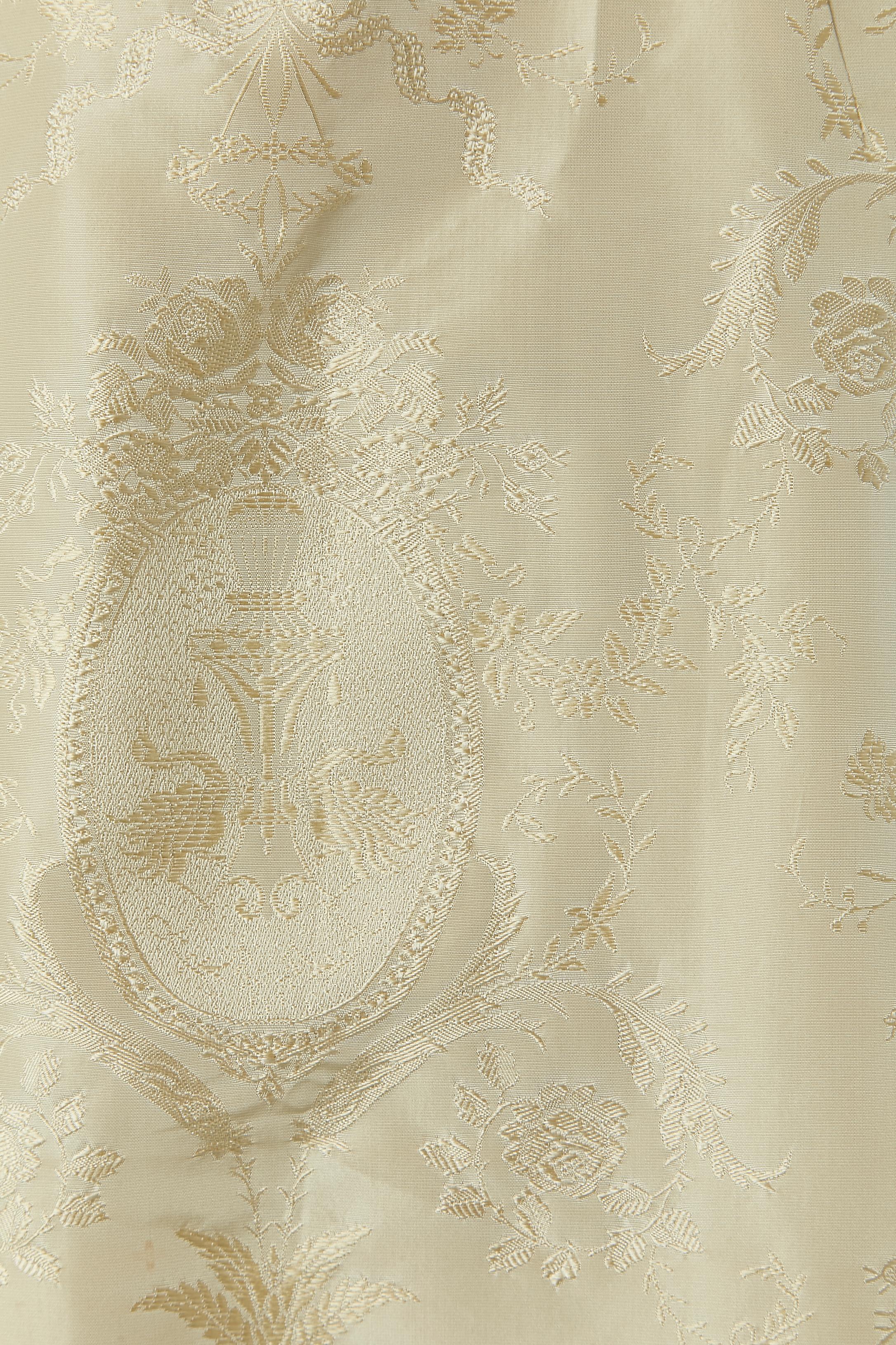 Beige Ivory damask evening dress with beadwork Escada Couture