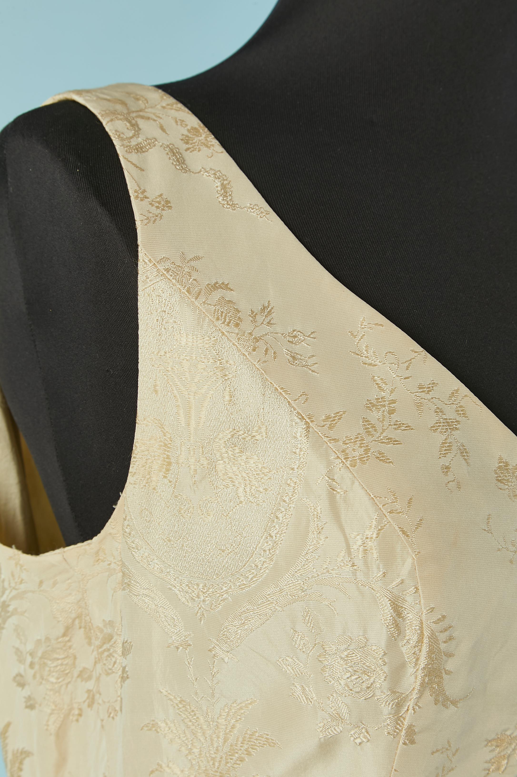 Women's Ivory damask evening dress with beadwork Escada Couture