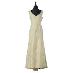 Ivory damask evening dress with beadwork Escada Couture