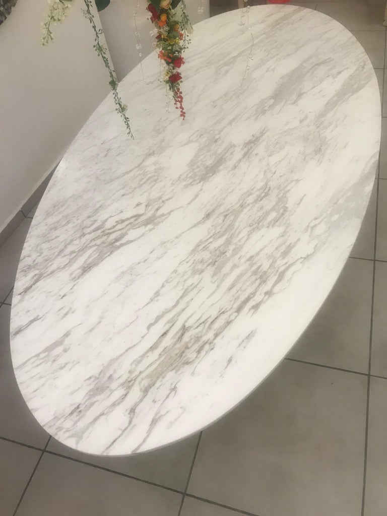 'Ivory Diamond' 10 Seater Oval Dining Table in Greek White ...