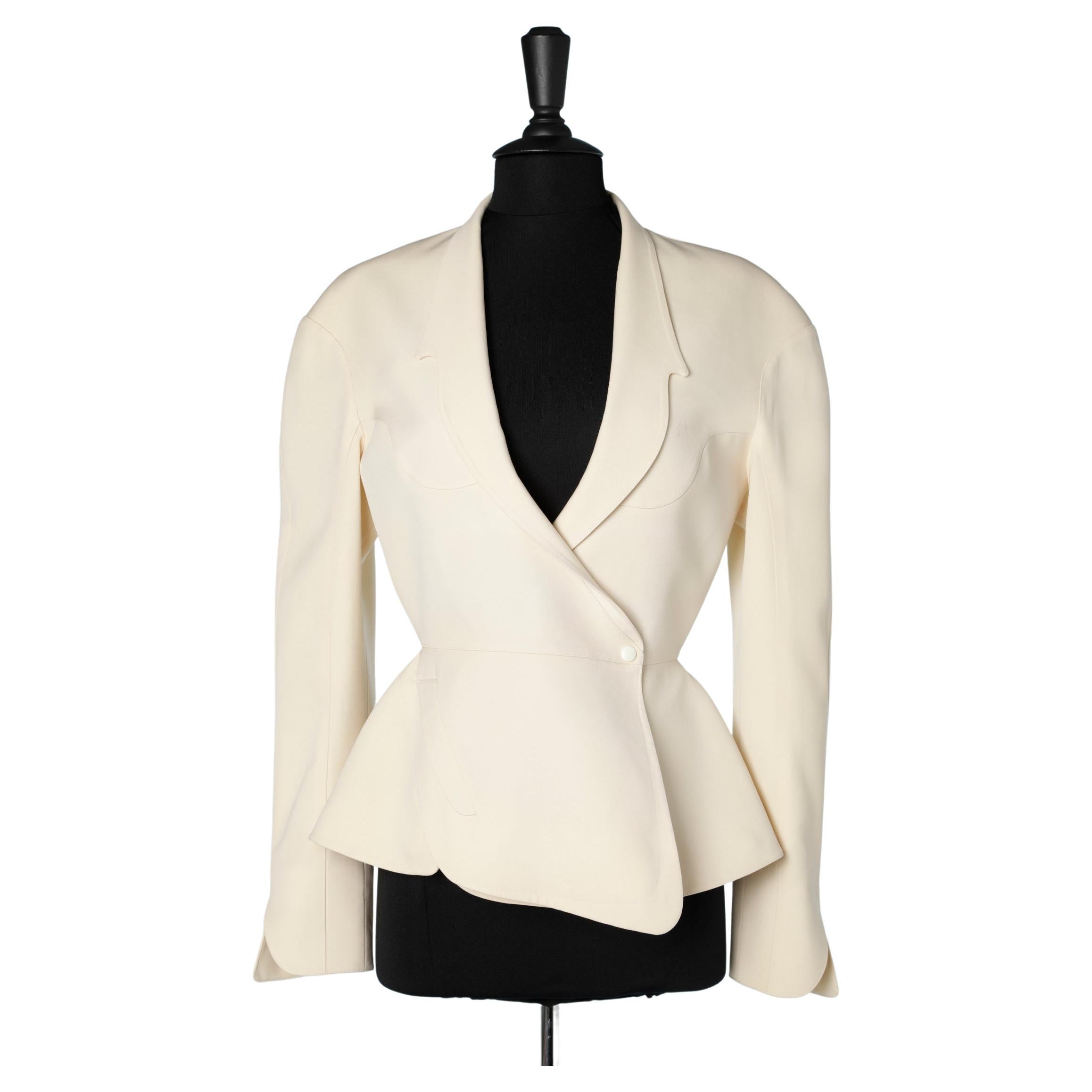 Ivory double-breasted jacket in wool Thierry Mugler 