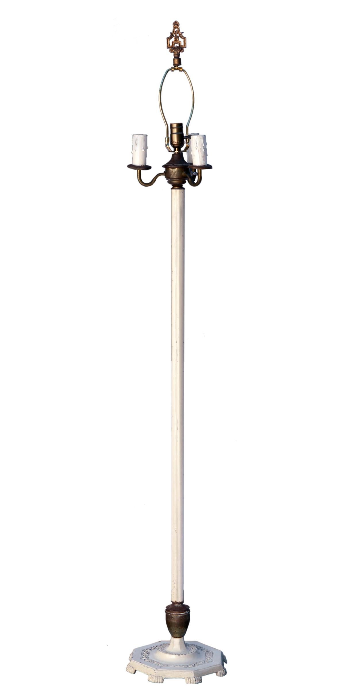 Iron Ivory Floor Lamp  For Sale