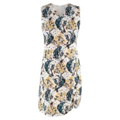 Dior Ivory Floral Print Silk Crepe Dress