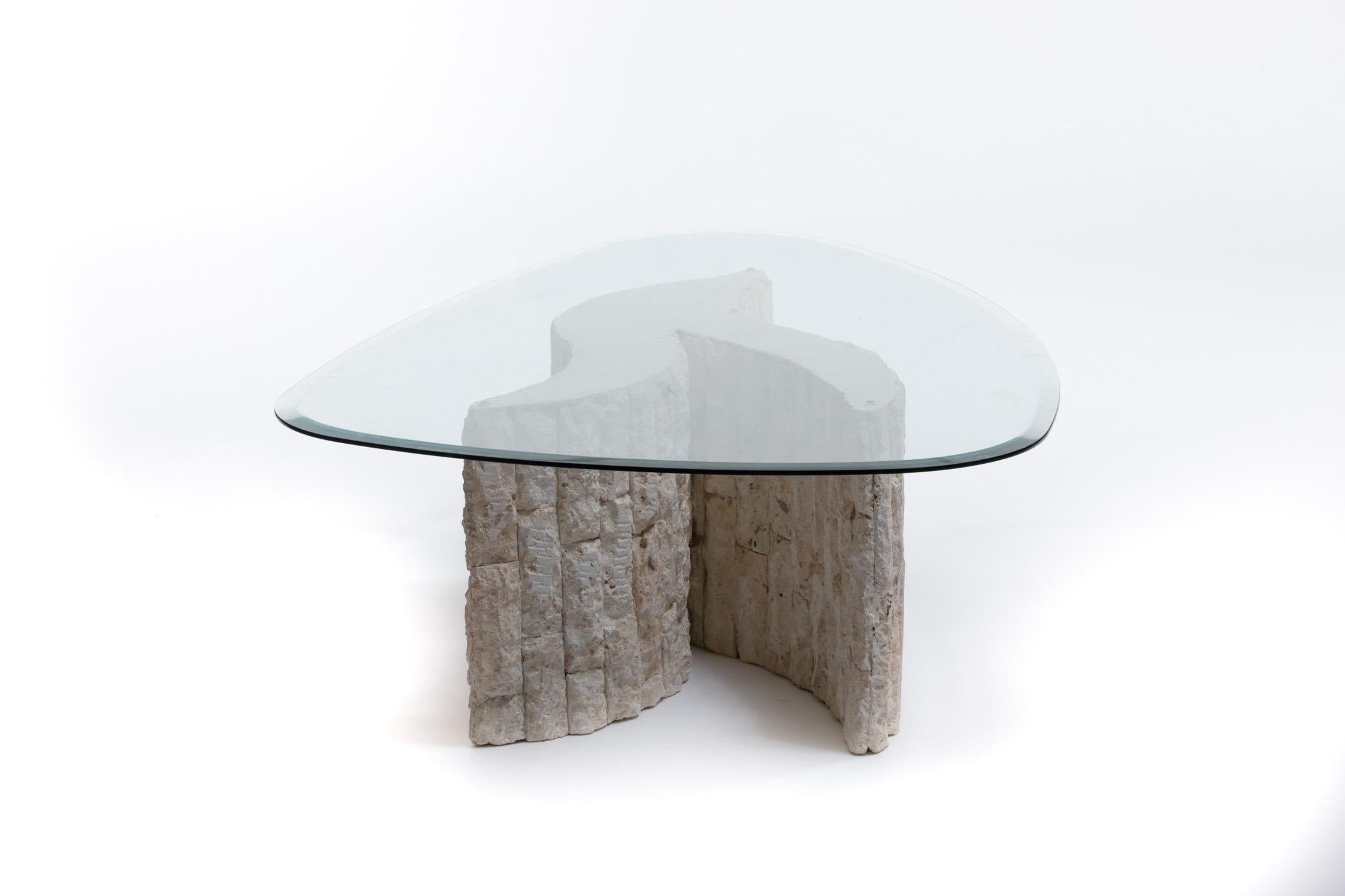 stone glass coffee table