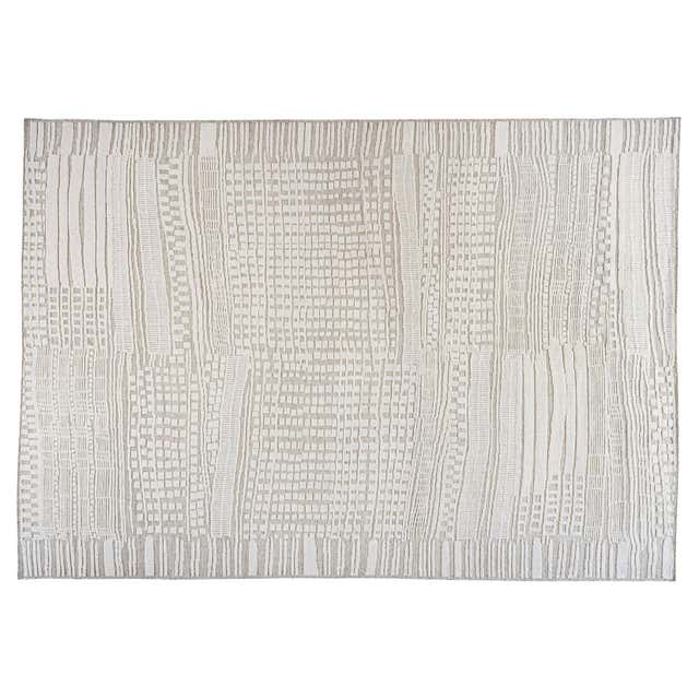Silver Circles Loop and Cut Rug For Sale at 1stDibs