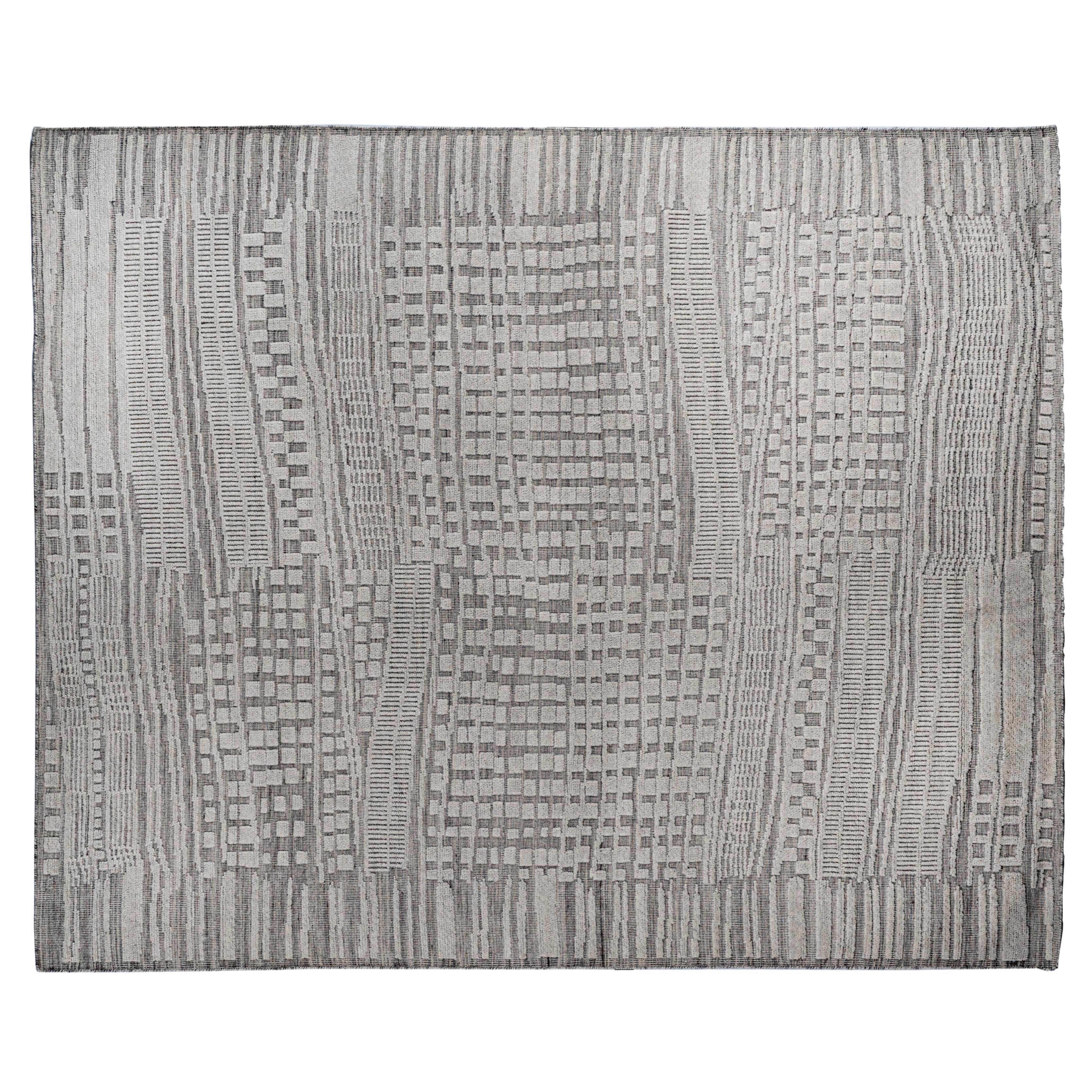 Tappeto Geometrico Cut and Loop Avorio