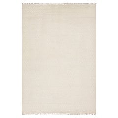 Ivory Geometric Handmade Modern Moroccan Wool Area Rug