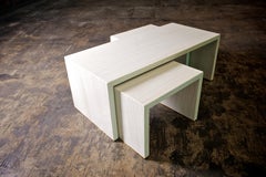 Ivory Gesso Nesting Coffee Table in White Finish by Elan Atelier