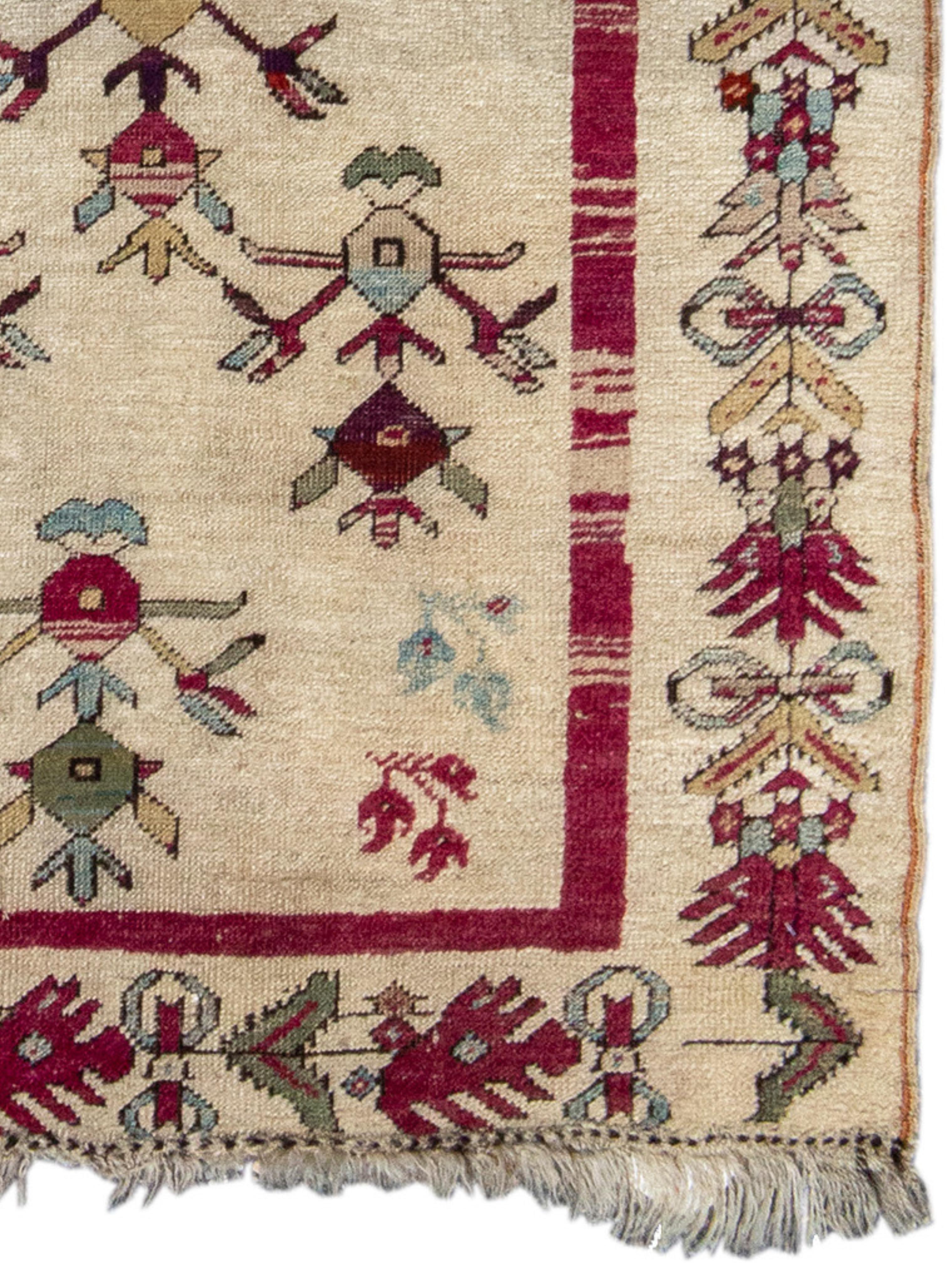 Turkish Ivory Ghiordes Prayer Rug, 19th Century For Sale