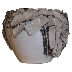 Ivory Glazed Large Ceramic Vase by Studio Thao, Italy, 2021