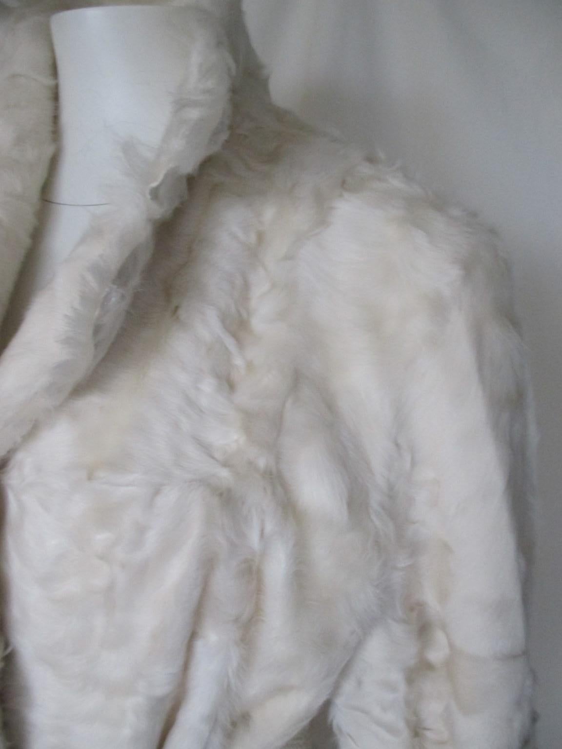 Gray   Ivory Goat Lamb Fur Coat Light weight For Sale