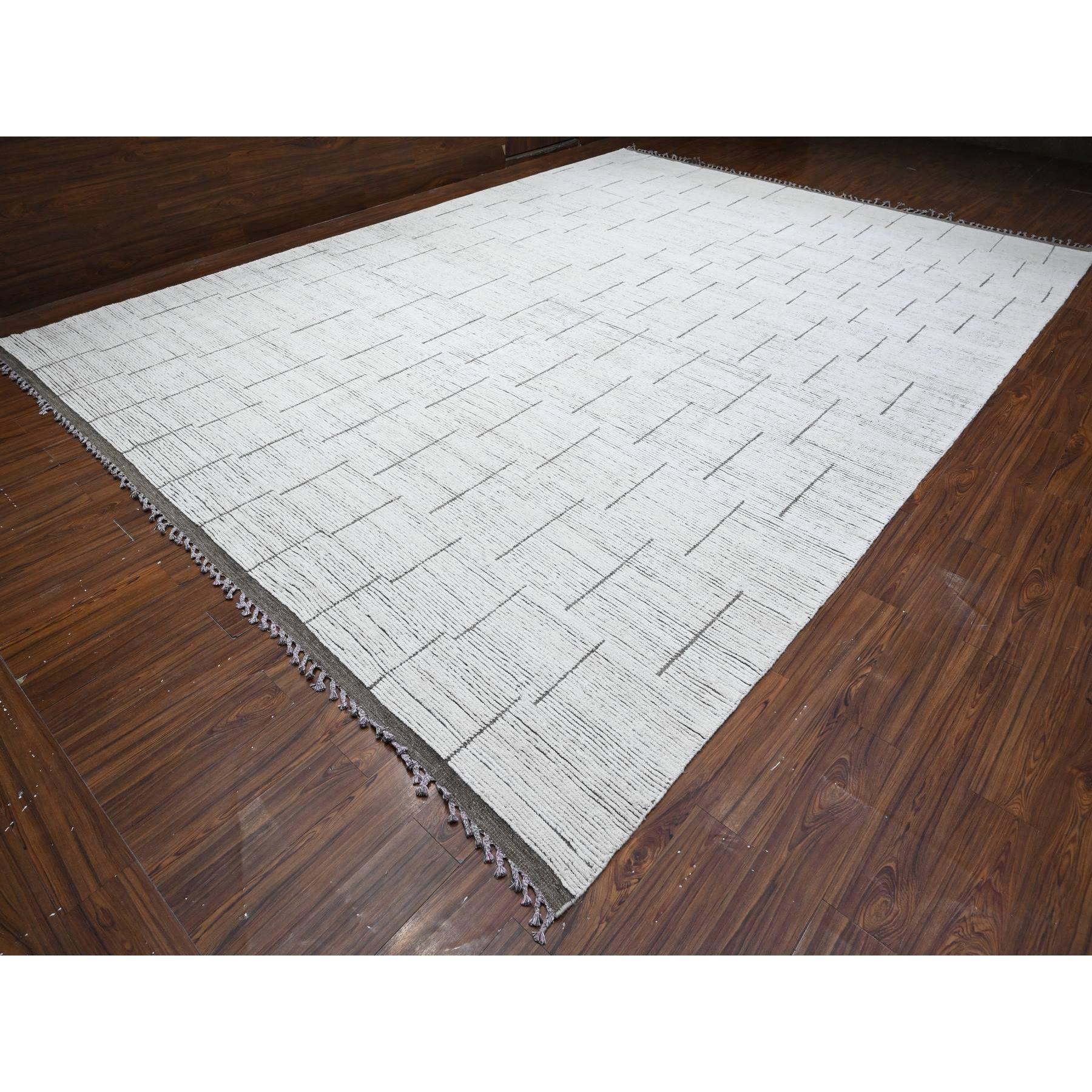 Medievale Tappeto orientale oversize avorio annodato a mano in pura lana 12' x 16'2