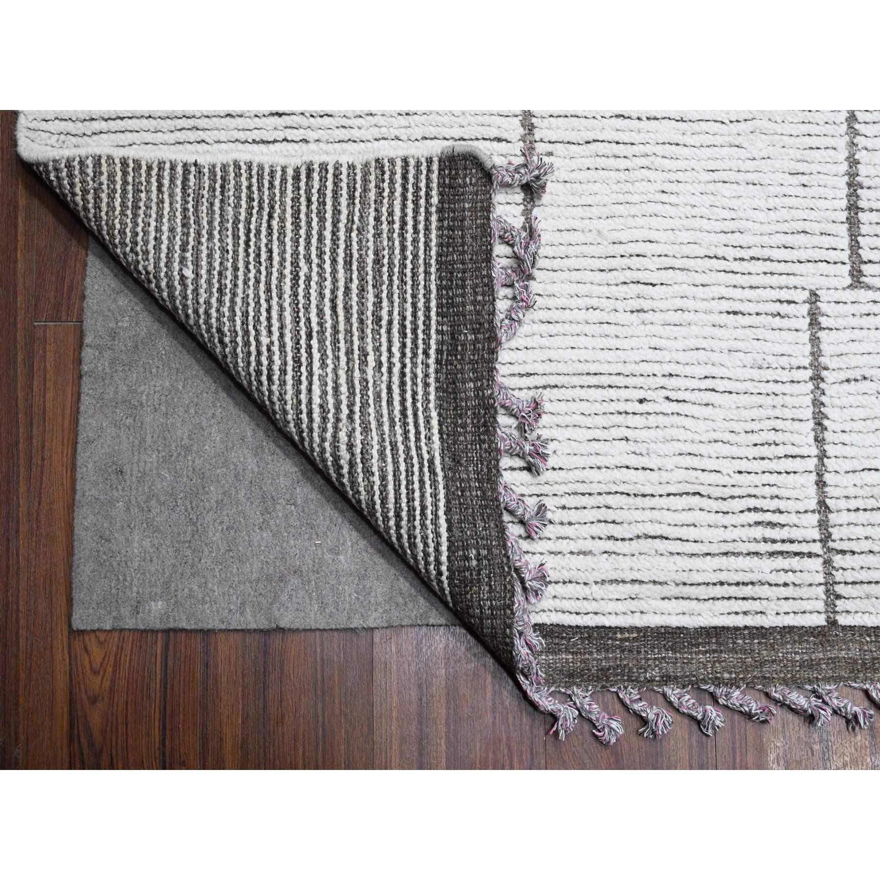 Afghano Tappeto orientale oversize avorio annodato a mano in pura lana 12' x 16'2