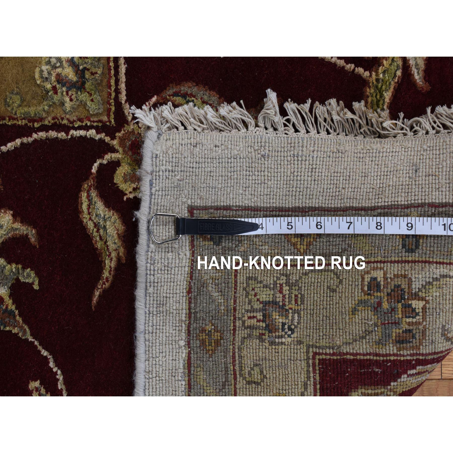 Tappeto oversize avorio in lana e seta annodata a mano con design del Rajasthan 12'0