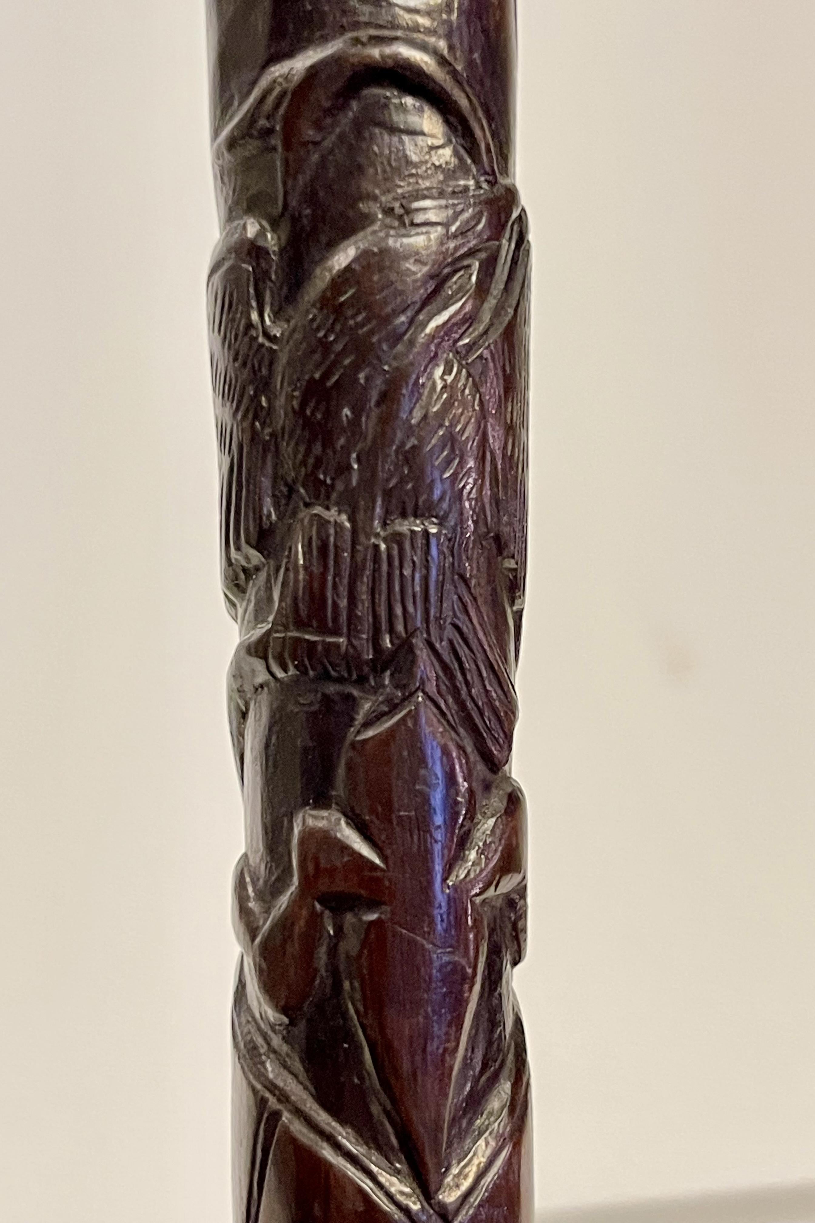 Bastone da passeggio con manico in avorio raffigurante un'oca con un serpente, Francia 1880. in vendita 2
