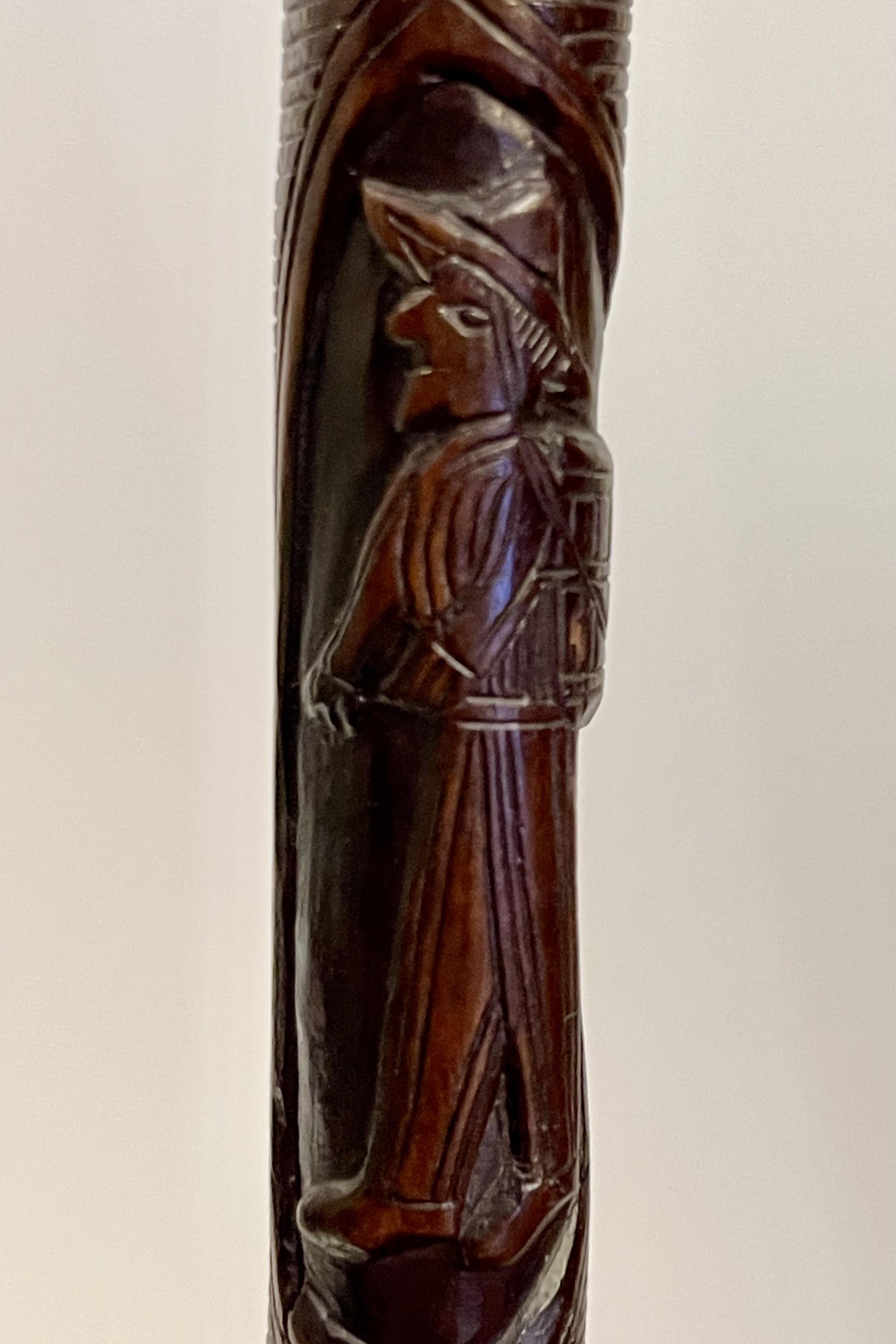 Bastone da passeggio con manico in avorio raffigurante un'oca con un serpente, Francia 1880. in vendita 3