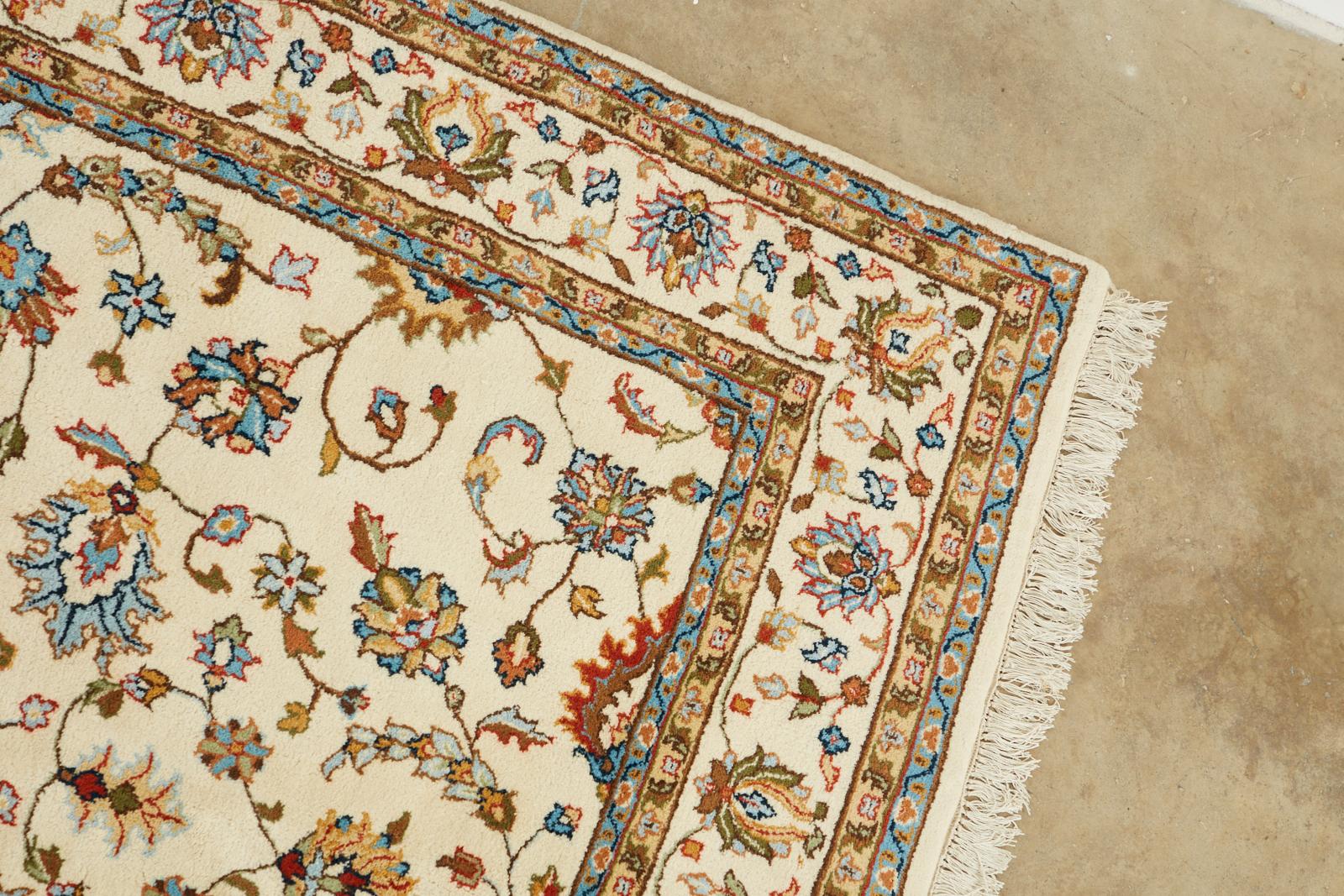 Tappeto indo-persiano avorio Kashan Design in vendita 3