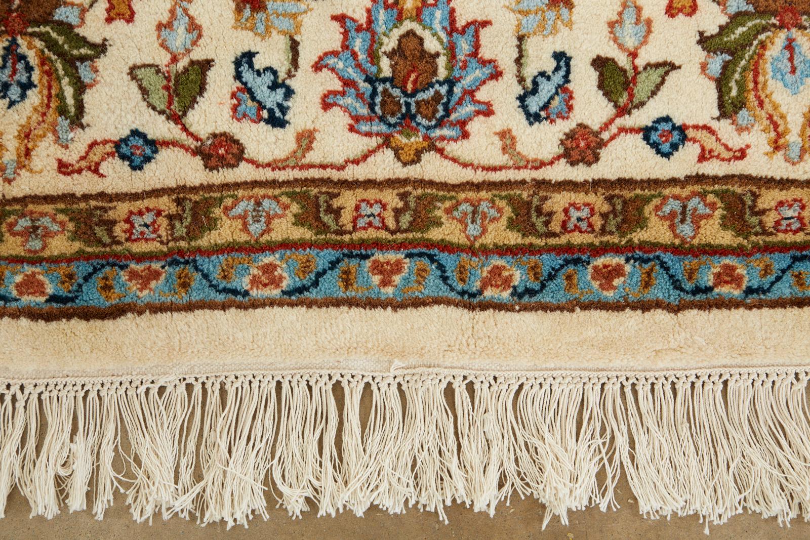 Ivory Indo Persian Kashan Design Rug For Sale 10