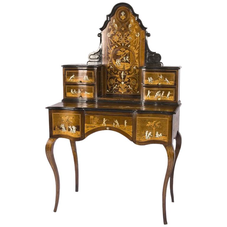 Ivory Inlaid Italian Desk For Sale