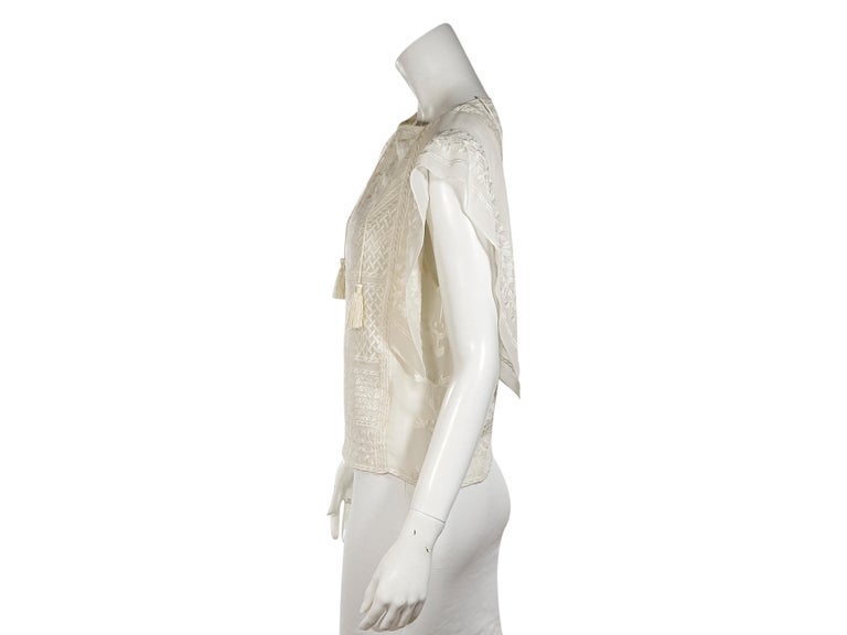 Ivory Isabel Marant Embroidered Silk Blouse For Sale at 1stDibs