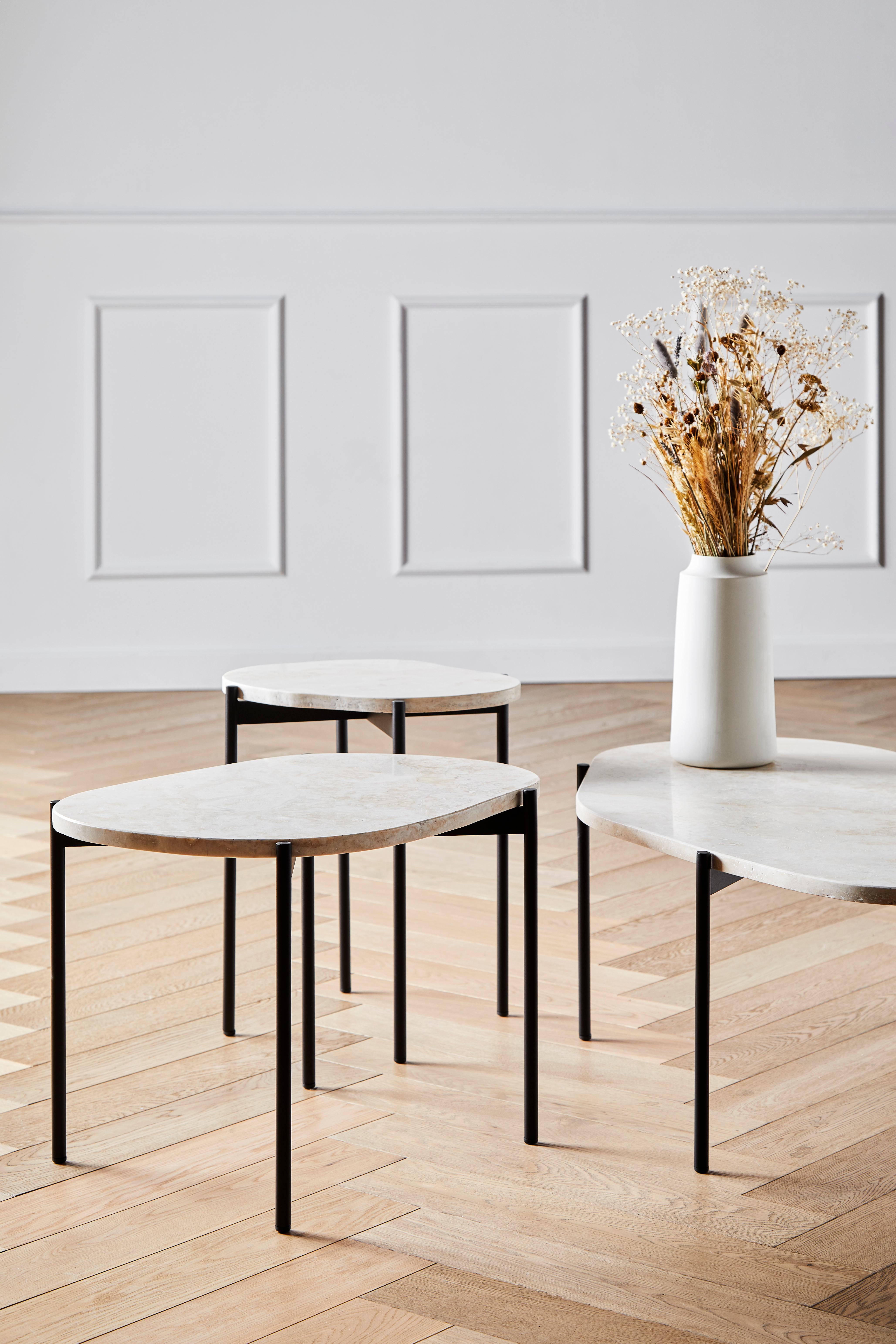 Danish Ivory La Terra Medium Occasional Table by Agnes Morguet For Sale