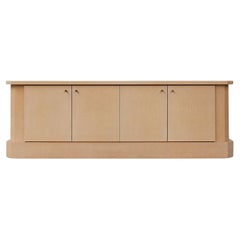 Ivory Lacquer Sideboard in burl wood by Jean Claude Dresse, 1970s