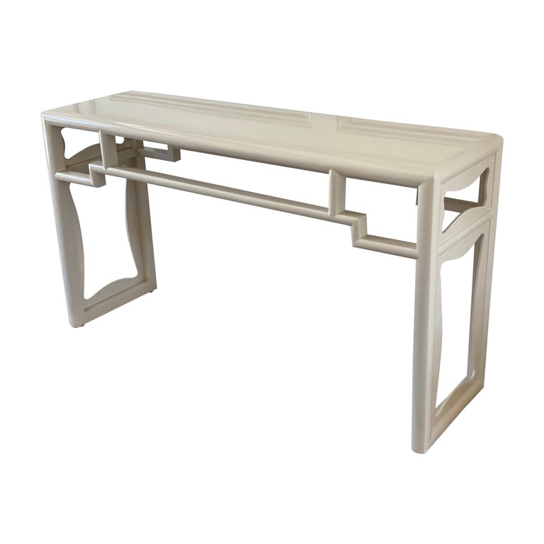 Ivory Lacquered Chinese Chippendale Style Console Table For Sale At 1stdibs