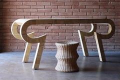 Ivory Lacquered Desk with Leather Top by Alessandro for Baker, 1980s