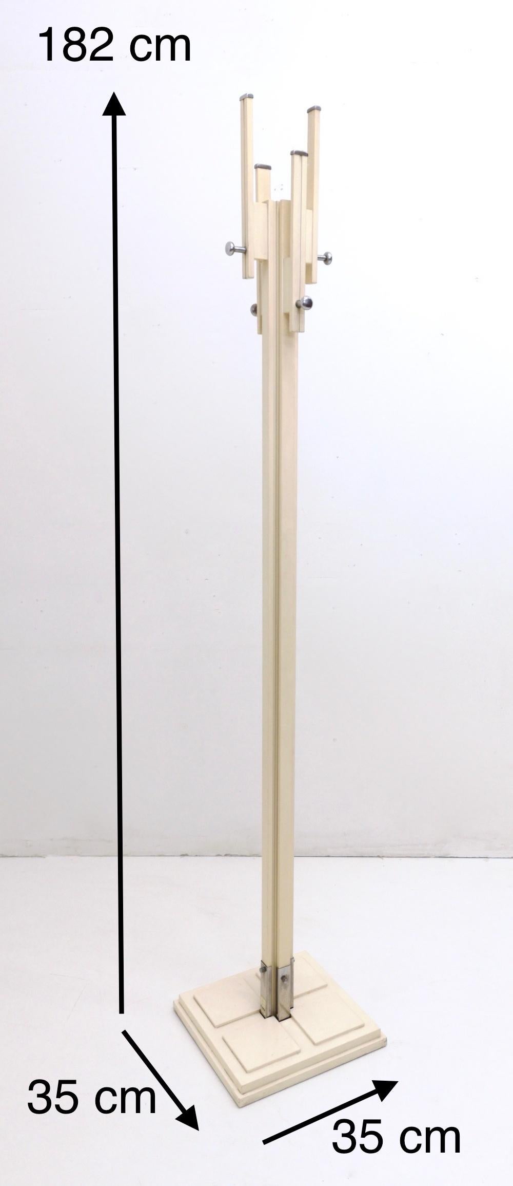Ivory Lacquered Wood Coat Rack by Carlo de Carli for Fiarm, Italy, 1960s-1970s 4