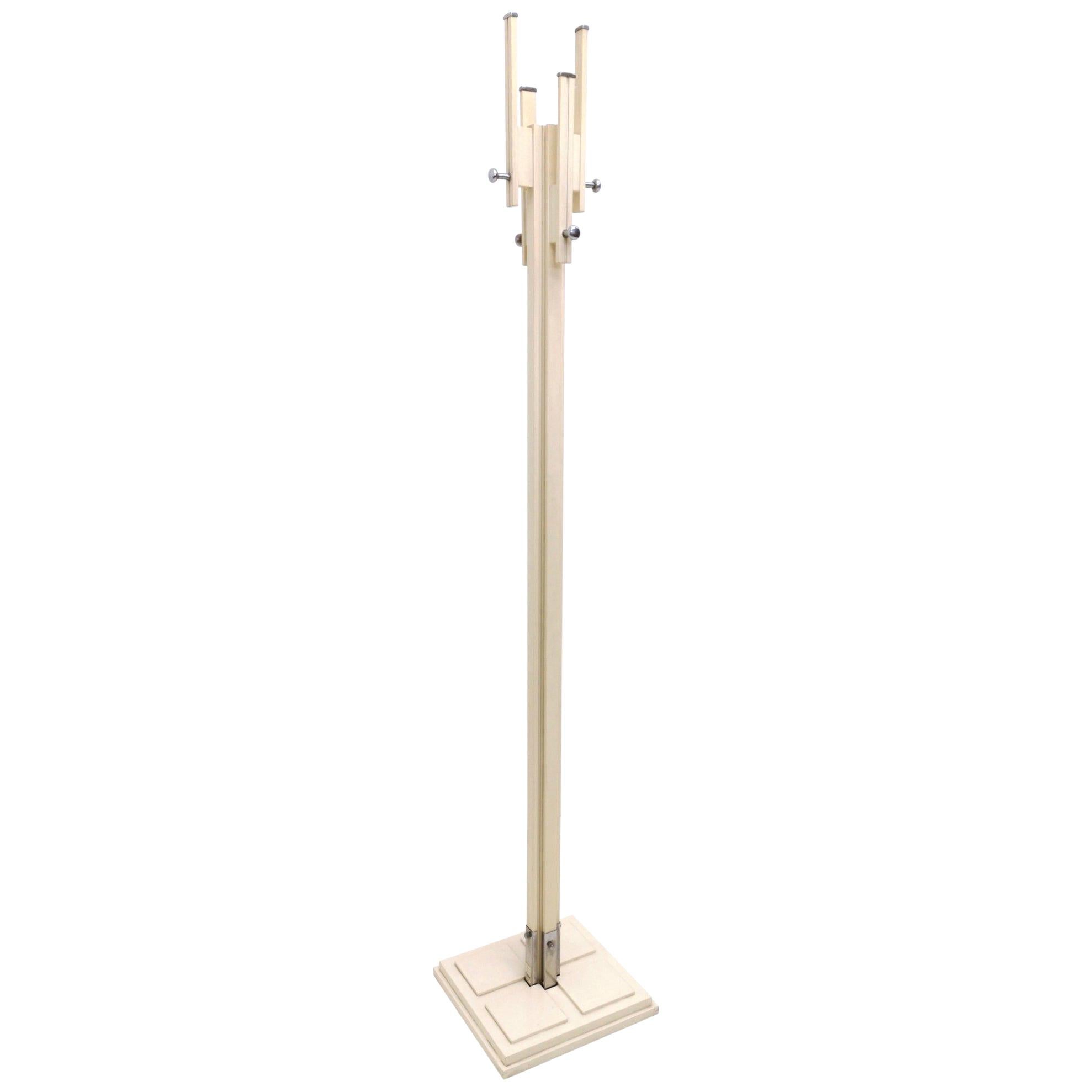 Ivory Lacquered Wood Coat Rack by Carlo de Carli for Fiarm, Italy
