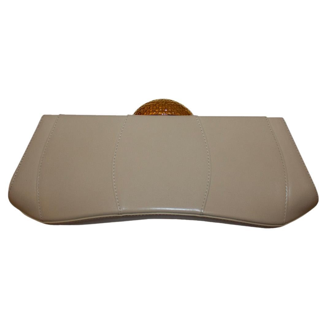 Elfenbeinfarbene Ledertasche von Guiseppe Zannotti im Angebot