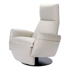 Ivory Leather Recliner Lounge Chair, Poltrona Frau