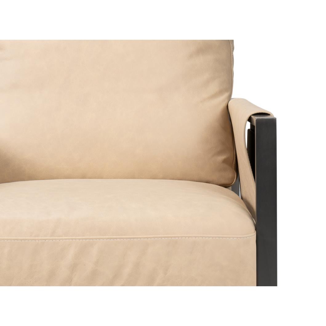 XXIe siècle et contemporain Chaise d'appoint en cuir ivoire en vente