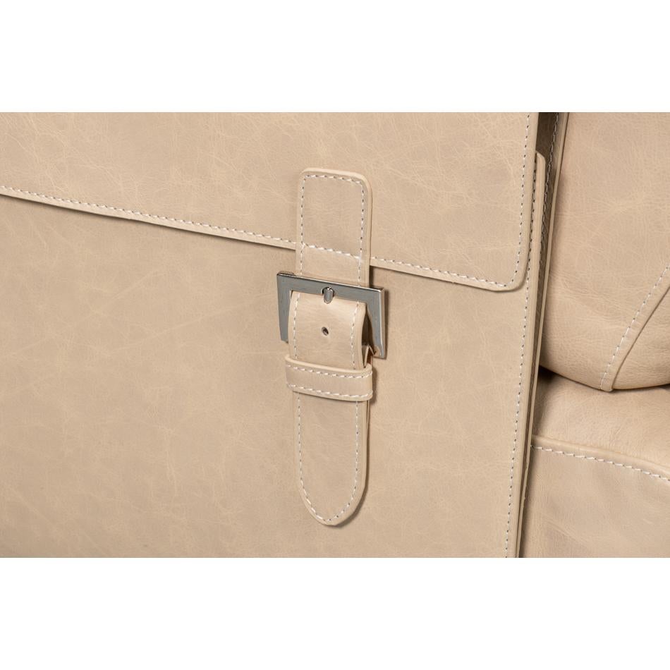 Chaise d'appoint en cuir ivoire en vente 2