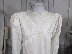 Ivory Linen and Antique Lace Pieced Dress