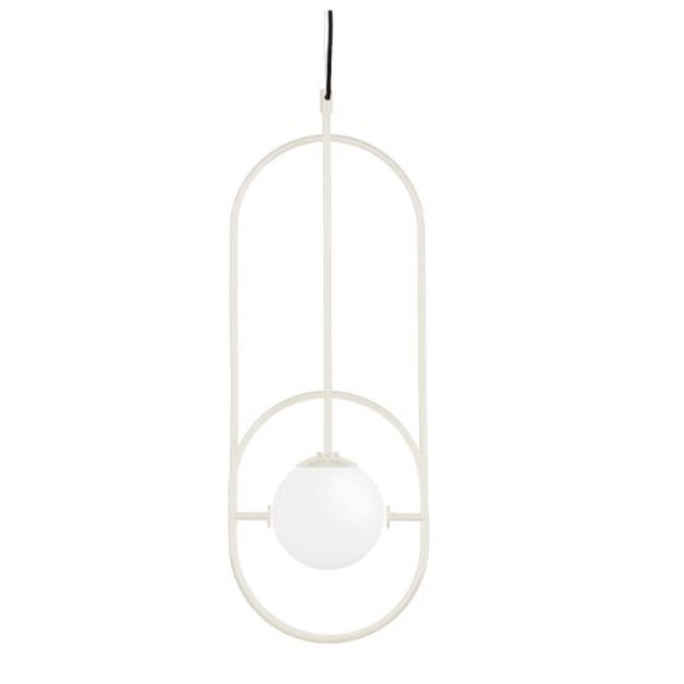 Ivory loop I suspension lamp by Dooq
Dimensions: W 26.5 x D 15 x H 73 cm
Materials: lacquered metal, polished or brushed metal.
Also available in different colours and materials.

Information:
230V/50Hz
1 x max. G9
4W LED

120V/60Hz
1 x max. G9
4W