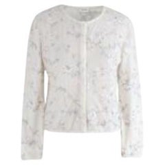 Ivory Metallic Floral Embroidered Cardigan