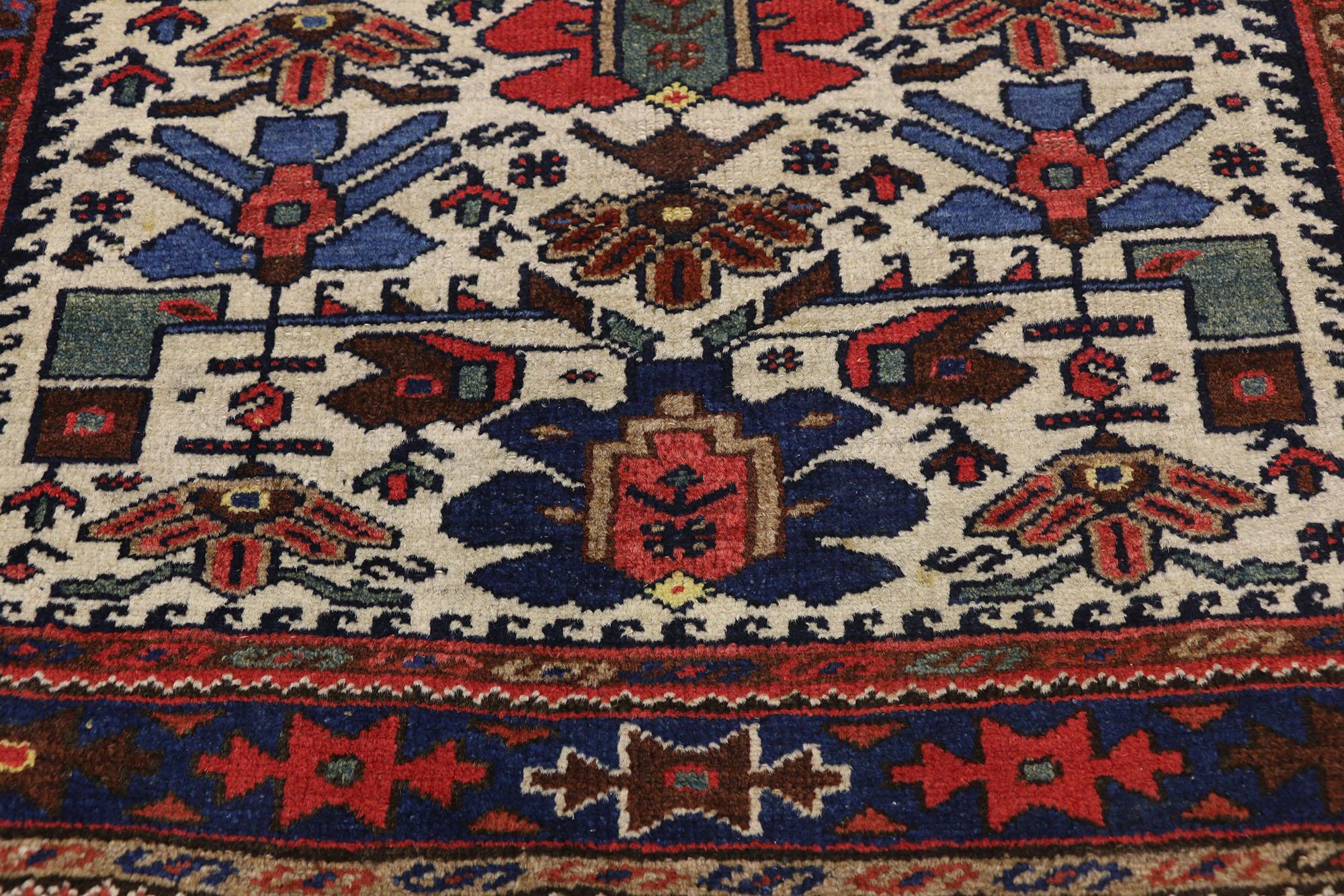 Hand-Knotted Antique Ivory Persian Malayer Rug  Tribal Elegance Meets Timeless Style For Sale
