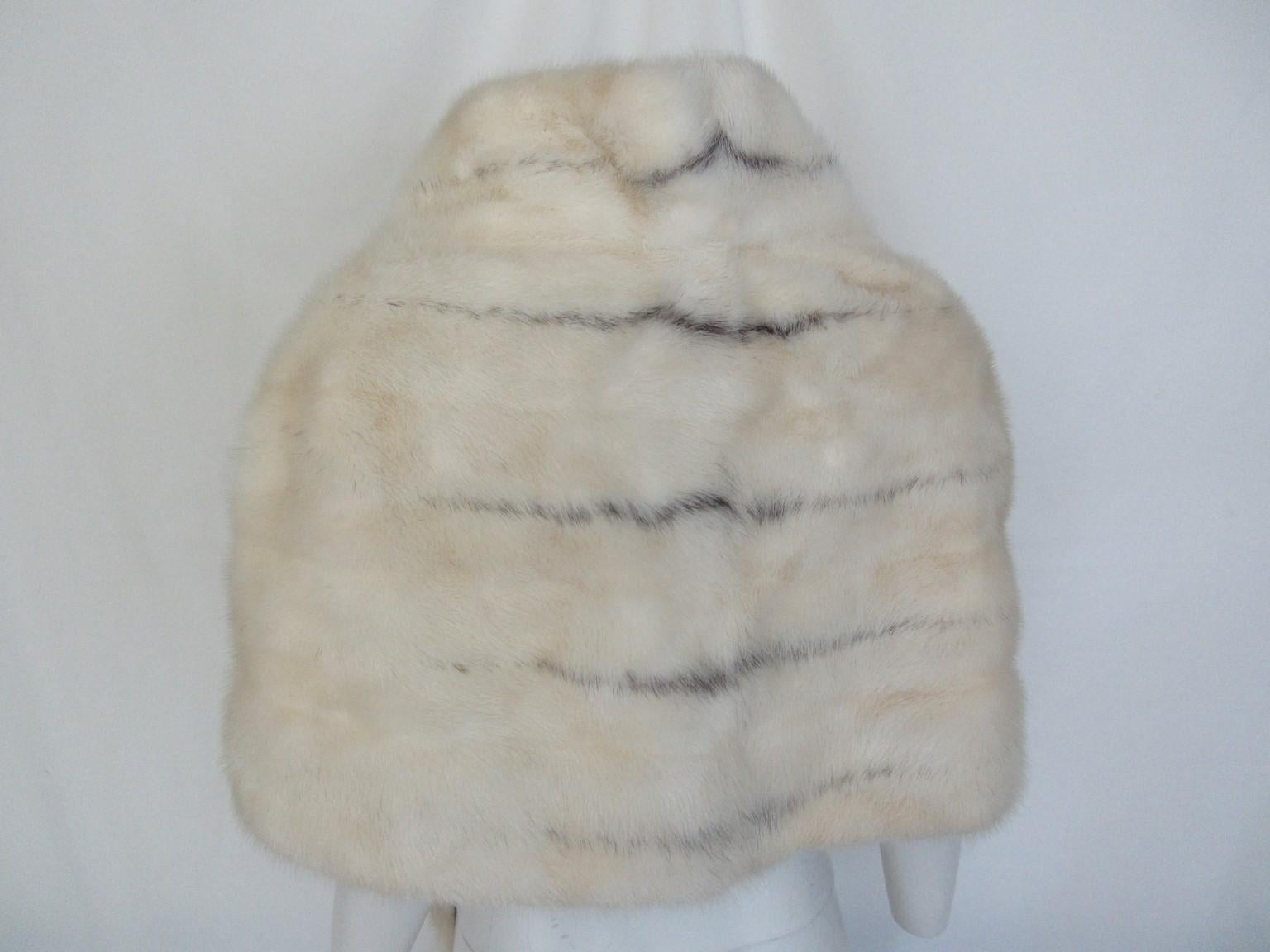 Women's or Men's Ivory Mink Fur Cape Stole