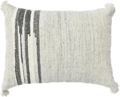 Ivory Modern Boho Chic Style Wool and Cotton Pillow