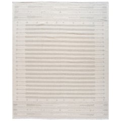 Ivory Modern Moroccan Style Handmade Wool Rug