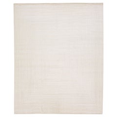 Tappeto in lana oversize in stile marocchino moderno avorio con design Op Art di Apadana