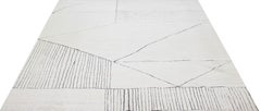 Ivory Modern Moroccan Style Wool Rug with Abstract Design by Apadana