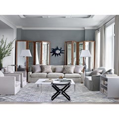 Ivory Modern Textured Wool and Pure Silk Hand Knotted Oriental Rug 9'10" x 14'3"