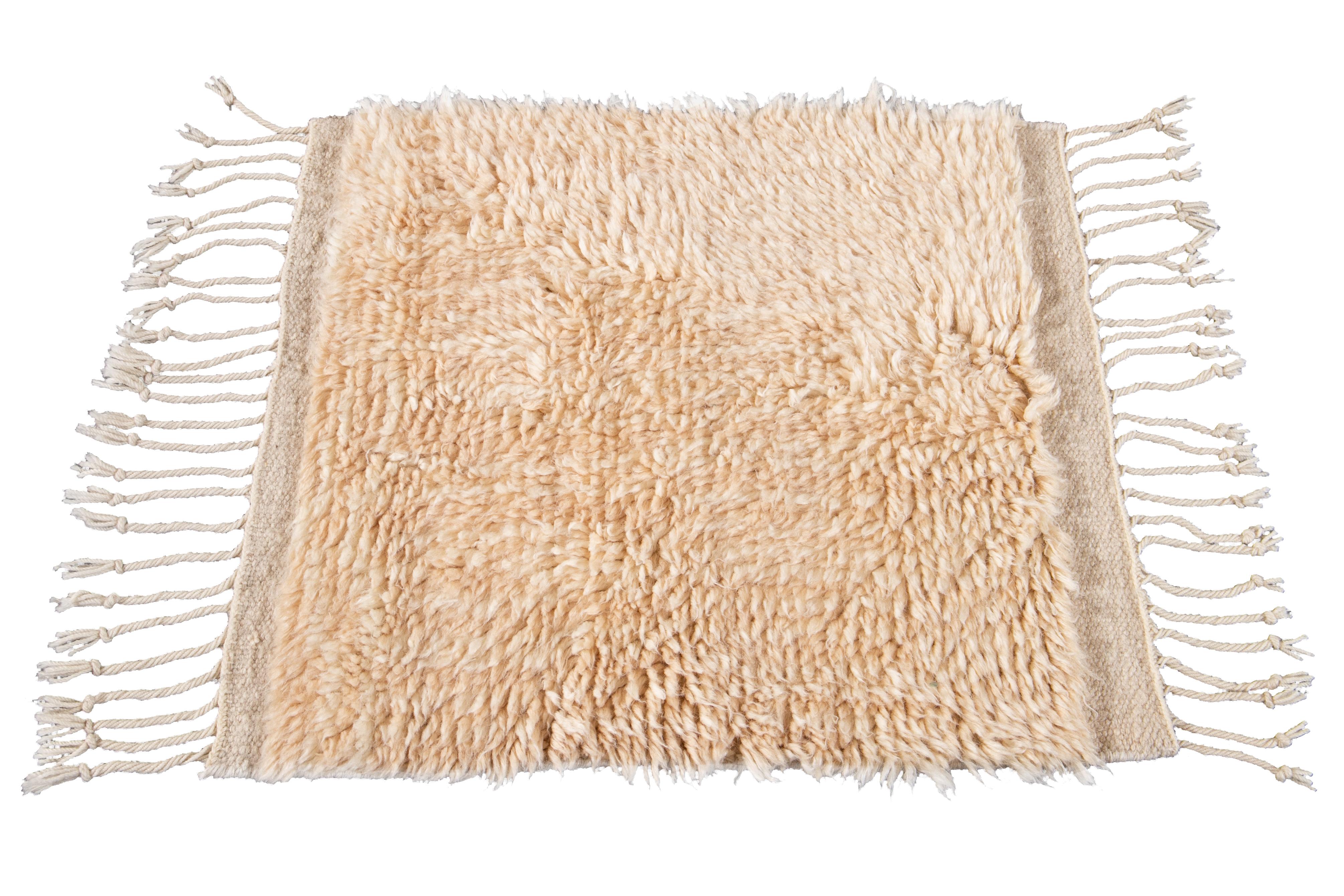 Modern Ivory Moroccan Style Custom Rug For Sale