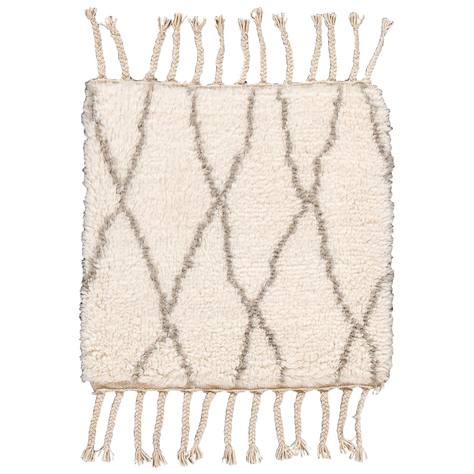 Ivory Moroccan Style Custom Rug For Sale