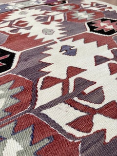Ivory Mut Kilim • Navajo-Style Tribal Turkish Flatweave Rug (3x6) • 1970s