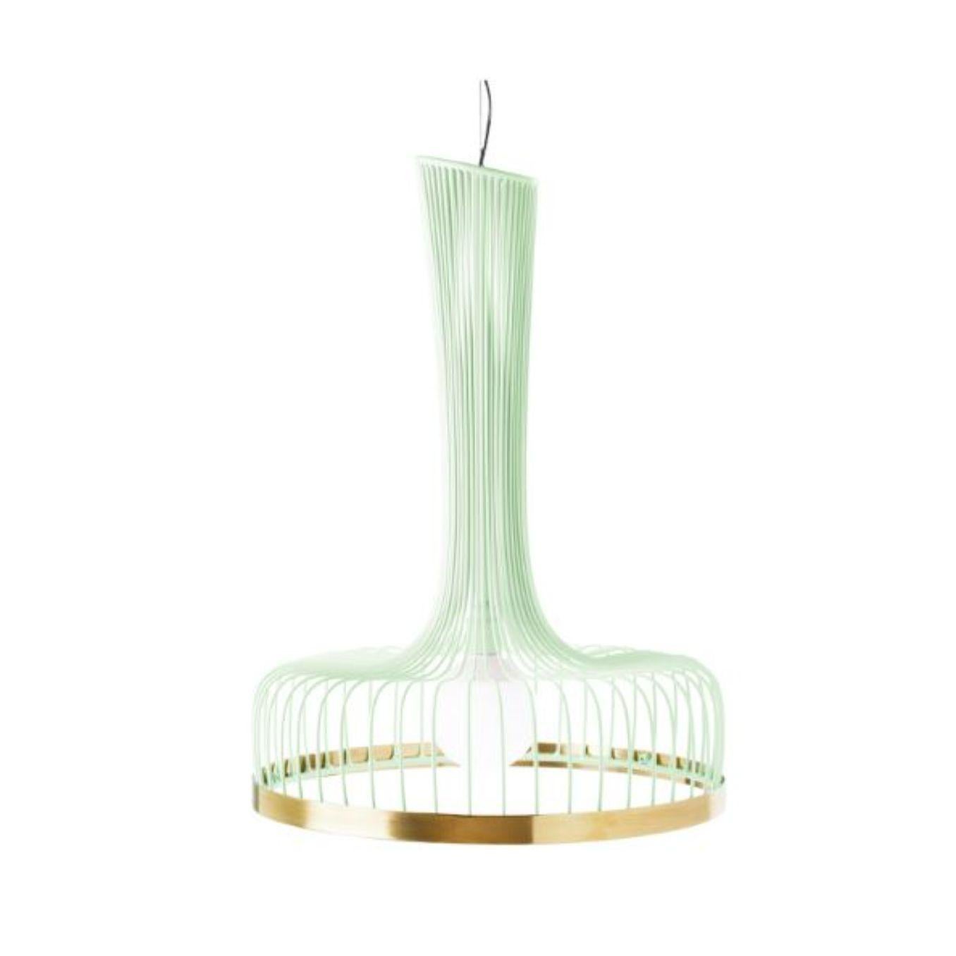 Portuguese Ivory New Spider I Suspension Lamp with Brass Ring by Dooq For Sale